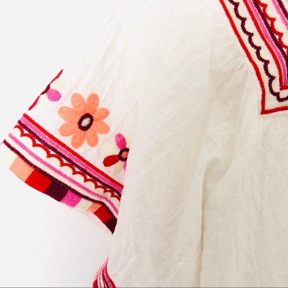 Madewell Embroidered Sandblossom Peasant Top - Picture 7 of 12